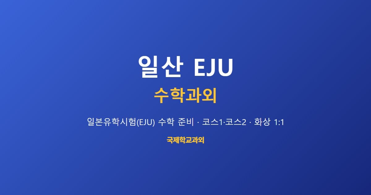 일산 국제학교 수학과외